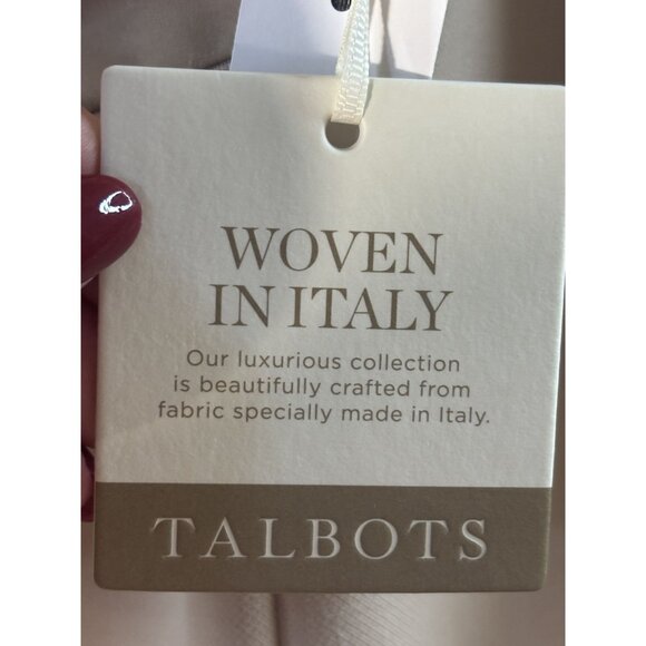 Talbots Beige Button-Front Skirt Size 12 Woven In Italy Tailored Knee-Length - Picture 5 of 11